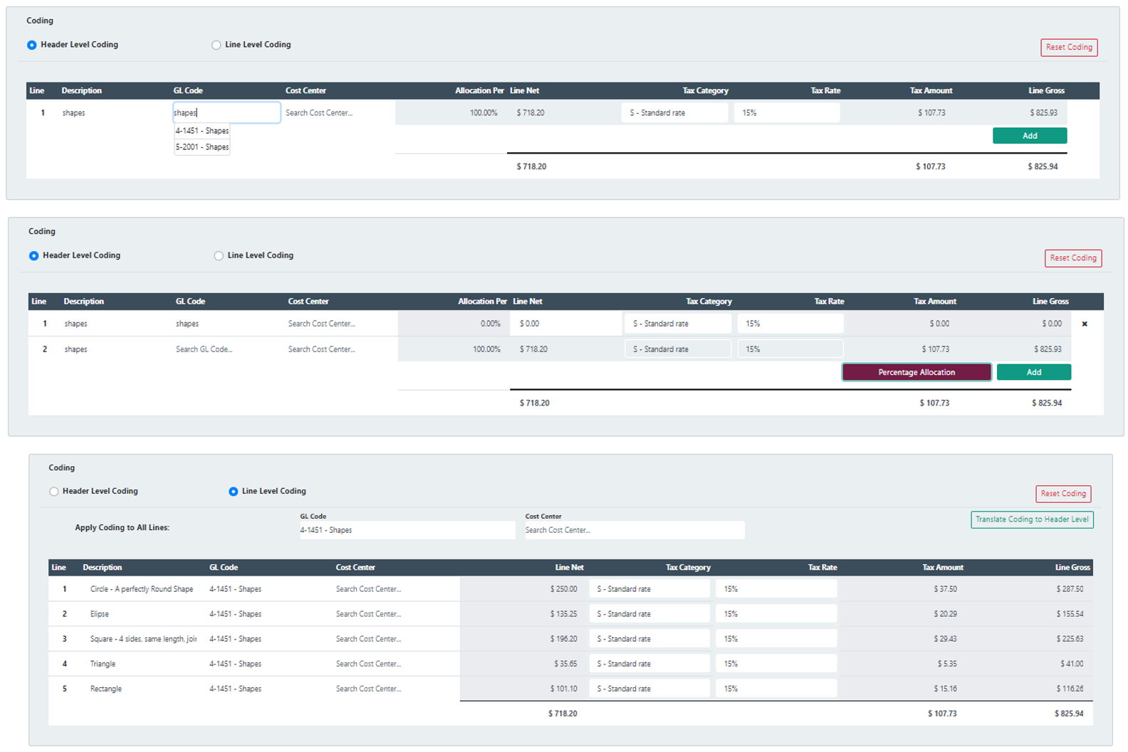 screenshot of Acume eInvoicing